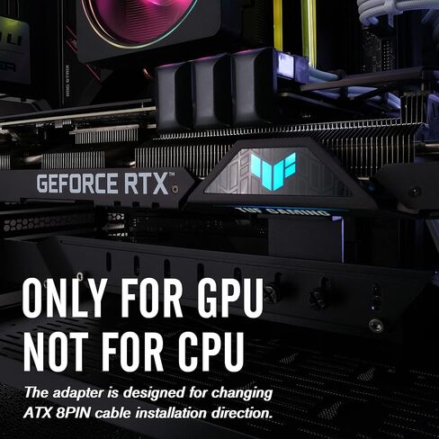 EZDIY-FAB GPU VGA PCIe 8 Pin U Turn 180 درجة زاوية موصل لوحة محول الطاقة لبطاقة رسومات سطح المكتب - النوع العكسي 3 عبوات بيضاء in Kuwait