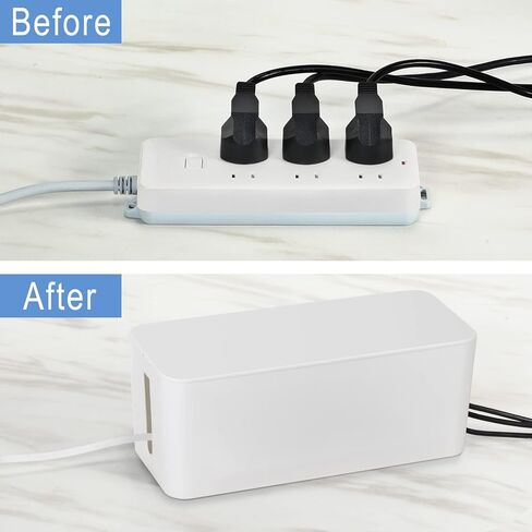 صندوق إدارة الكابلات، مجموعة منظم سلك الطاقة مكونة من 3 قطع، صناديق كابلات كبيرة ومتوسطة وصغيرة مصنوعة من مادة ABS الآمنة للمنزل والمكتب لتنظيم أسلاك الطاقة المخفية وشرائط الطاقة (أسود) in Kuwait