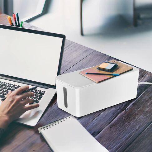 صندوق إدارة الكابلات، مجموعة منظم سلك الطاقة مكونة من 3 قطع، صناديق كابلات كبيرة ومتوسطة وصغيرة مصنوعة من مادة ABS الآمنة للمنزل والمكتب لتنظيم أسلاك الطاقة المخفية وشرائط الطاقة (أسود) in Kuwait