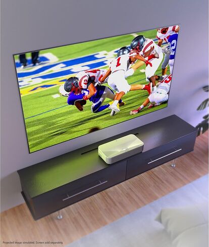 جهاز عرض Epson EpiqVision Ultra LS800 Ultra Short Throw 3-Chip 3LCD Smart Streaming Laser Projector، 4000 Lumens، 4K PRO-UHD، HDR، 150 بوصة، تلفزيون Android، 2.1ch Yamaha مكبرات صوت مدمجة - أسود in Kuwait