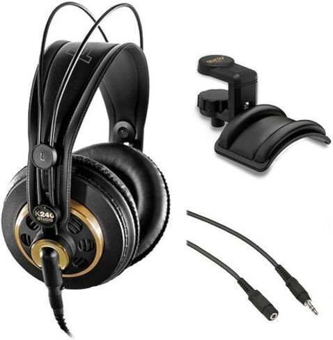 AKG K 240 Studio Professional Semi-Open Stereo Headphones with Auray Headphone Holder and 25' Extension Cable in Saudi Arabia