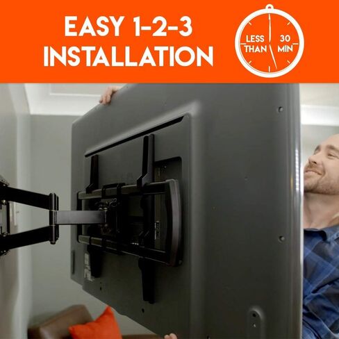 دعامة تثبيت للتلفزيون بكامل الحركة من ECHOGEAR لمعظم أجهزة التلفزيون المسطحة بشاشة LED مقاس 37 - 70 بوصة LED، LCD، OLED وبلازما مع أنماط VESA تصل إلى 600 × 400 - 16 بوصة - EGLF1-BK in Kuwait