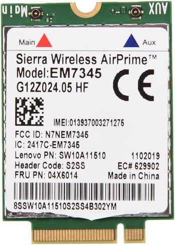 بي وينر بطاقة وحدة EM7345، وحدة بطاقة 04X6014 4G LTE WWAN لجهاز ثينك باد X250 X1C W550 T450 X240 T440 EM7345، نطاق عريض لاسلكي عالي السرعة in Kuwait