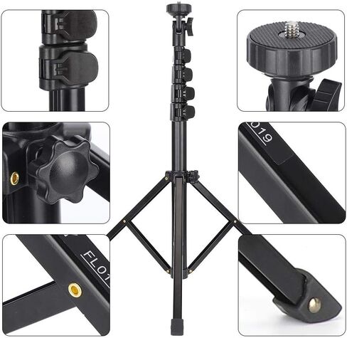 FL019 Light Stand Photography Photo Studio Light Stands for Video Aluminum Alloy Black Multifunction Adjustable Light Stand Mobile Phone Live Bracket Photograph Tripod in Saudi Arabia