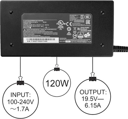 120W 19.5V 6.15A AC محول شاحن متوافق مع MSI Gaming Notebook A12-120P1A A15-120P1A ADP-120MH D MSI GP60 GE60 GE62 GE70 GT640 GT725 CX62 GL62 GE70K Z370 سلك إمداد الطاقة للكمبيوتر المحمول in Kuwait