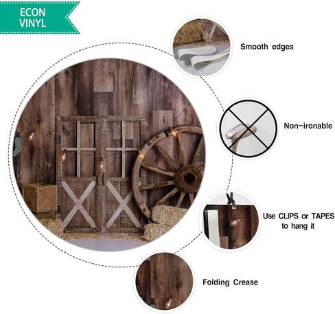 Allenjoy 10x8ft Western Cowboy Backdrop for Portrait Photography Pictures Wild West Wooden House Barn Door Vintage Kids Boy Child Baby Shower Birthday Party Supplies Decorations Background Banner Prop in Saudi Arabia