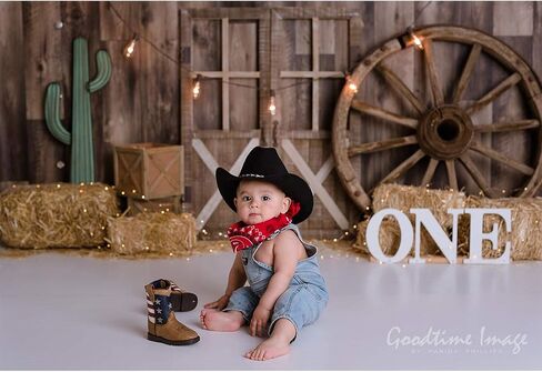 Allenjoy 10x8ft Western Cowboy Backdrop for Portrait Photography Pictures Wild West Wooden House Barn Door Vintage Kids Boy Child Baby Shower Birthday Party Supplies Decorations Background Banner Prop in Saudi Arabia