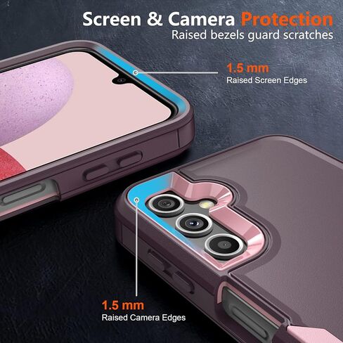 YZOK for Galaxy A14 5G Phone Case,Samsung A14 5G Case,with HD Screen Protector,Gradient Quicksand Glitter Liquid Floating Cute Phone Case for Samsung Galaxy A14 5G (Teal/Purple) in Kuwait
