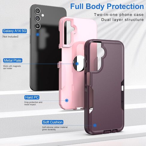 YZOK for Galaxy A14 5G Phone Case,Samsung A14 5G Case,with HD Screen Protector,Gradient Quicksand Glitter Liquid Floating Cute Phone Case for Samsung Galaxy A14 5G (Teal/Purple) in Kuwait