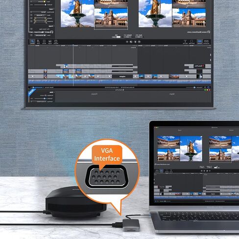 موزع يو اس بي سي 10 في 1، محطة الاقتران للكمبيوتر المحمول USB-C ، محول يو اس بي سي إلى HDMI لماك بوك ويندوز مع 4K HDMI VGA Ethernet PD 3. 0 USB Audio RJ45 TF/SD in Kuwait