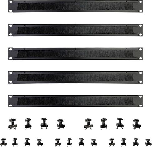 Suprwin 1U Brush Panel Disassembled Rack Mount Cable Management Panel, Horizontal Grommet Strip Server Rack for 19 Inch Rack or Network Cabinet-5Pack (1U-5PACKS) in Kuwait