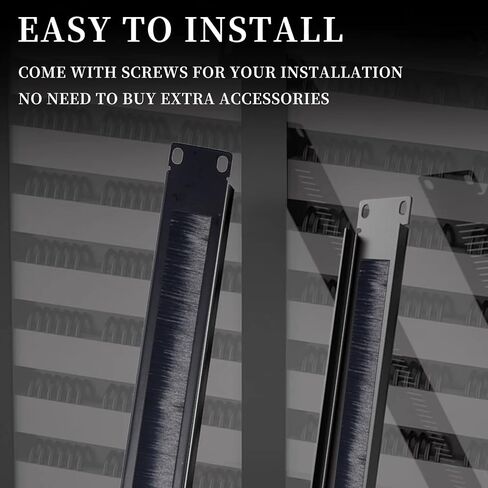 Suprwin 1U Brush Panel Disassembled Rack Mount Cable Management Panel, Horizontal Grommet Strip Server Rack for 19 Inch Rack or Network Cabinet-5Pack (1U-5PACKS) in Kuwait