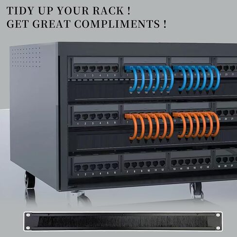 Suprwin 1U Brush Panel Disassembled Rack Mount Cable Management Panel, Horizontal Grommet Strip Server Rack for 19 Inch Rack or Network Cabinet-5Pack (1U-5PACKS) in Kuwait