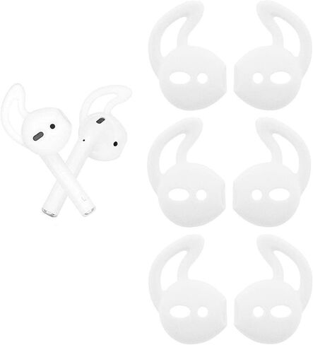 BLLQ Air Pods Earbuds Covers Ear Hooks Cover Eartip Ear Tip غطاء مضاد للانزلاق سيليكون متوافق مع Air Pods 2 & Air Pods 1 أو Ear Pods، 3 أزواج أسود، BH3 in Saudi Arabia