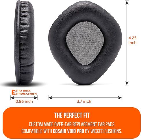 WC Upgraded Replacement Earpads for Corsair Void & Corsair Void Pro Wired & Wireless Gaming Headsets Made by Wicked Cushions | Improved Durability, Thickness, and Sound Isolation | (Speed Racer) in Saudi Arabia