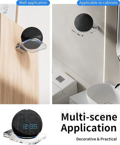 رف تثبيت على الحائط من AFOOYO Universal، منظم رف مربع للمنزل متوافق مع Echo Dot الجيل الخامس/الرابع من Google Nest Mini/Home Mini/Mini homepod Mini/homepod in Kuwait