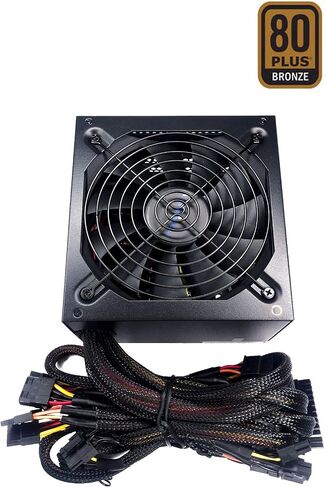 Apevia ATX-JP600W Jupiter 600W 80 Plus Bronze Certified Active PFC ATX Gaming Power Supply, Supports Dual/Quad Core CPUs, SLI/Crossfire/Haswell, 3 Year Warranty in Saudi Arabia