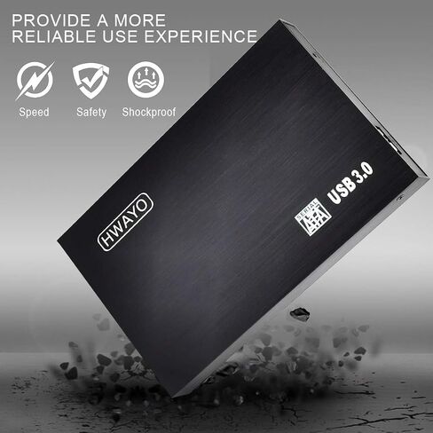 HWAYO 2.5'' 1TB Ultra Slim Portable External Hard Drive USB3.0 HDD Storage for PC/Desktop/Laptop/MacBook/Chromebook/Xbox One (Black) in Kuwait