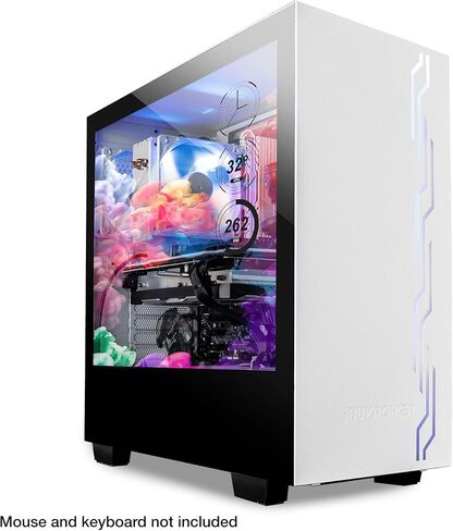 iBUYPOWER Snowblind S 19" Translucent Customizable Side-Panel LCD Display 1280 x 1024 Resolution Mid-Tower Desktop Computer Gaming Case 3 x 120 Millimeter Fans SECC Steel, White in Kuwait