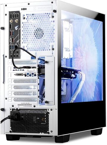 iBUYPOWER Snowblind S 19" Translucent Customizable Side-Panel LCD Display 1280 x 1024 Resolution Mid-Tower Desktop Computer Gaming Case 3 x 120 Millimeter Fans SECC Steel, White in Kuwait