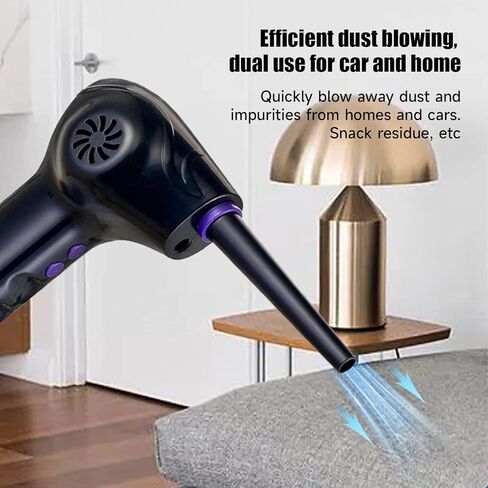 منفضة هواء كهربائية من MOSHOU، منفضة هواء مضغوطة 45000 دورة في الدقيقة مع ضوء LED، 3 سرعات منفاخ هواء لاسلكي بقوة 10000 مللي أمبير في الساعة لتنظيف لوحة مفاتيح الكمبيوتر، منفضة هواء السيارة القابلة لإعادة الشحن، منفضة هواء مضغوطة in Kuwait