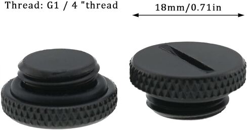 Mutai G1/4 Plug 4PCS G1/4 inch Water Stopper Black Brass Flat Plug Stop Fitting with O-Ring for PC Water Cooling Systems in Kuwait