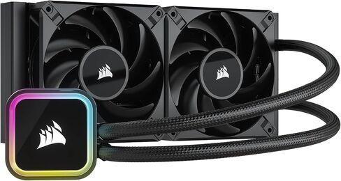 Corsair iCUE H100i RGB Elite, CW-9060058-WW, Liquid CPU Cooler (16 Dynamic RGB LEDs, 120mm AF Elite Series FDB Fans, 240mm Radiator - Black (Renewed) in Saudi Arabia