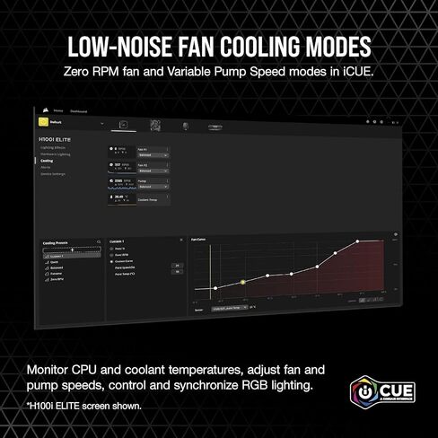 Corsair iCUE H100i RGB Elite, CW-9060058-WW, Liquid CPU Cooler (16 Dynamic RGB LEDs, 120mm AF Elite Series FDB Fans, 240mm Radiator - Black (Renewed) in Saudi Arabia