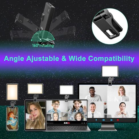 Eicaus Rechargeable Selfie Light with Clip and Adapter for Phone＆Camera-Perfect for TikTok, Selfie, Video Conference-Compatible with iPhone,Android,iPad,Laptop-Portable LED Light for Photos and Videos in Kuwait