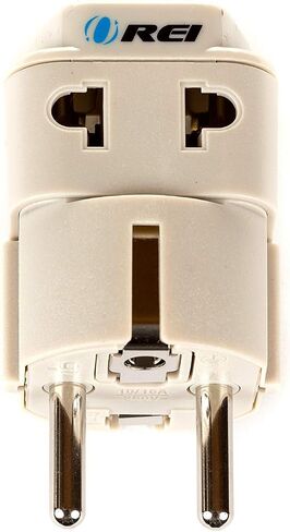 OREI USA to Europe (Schuko) (Type E/F) Travel Adapter Plug - 2 in 1 - CE Certified - RoHS Compliant - 4 Pack - White Color (DB-9-4PK) (Beige) in Kuwait