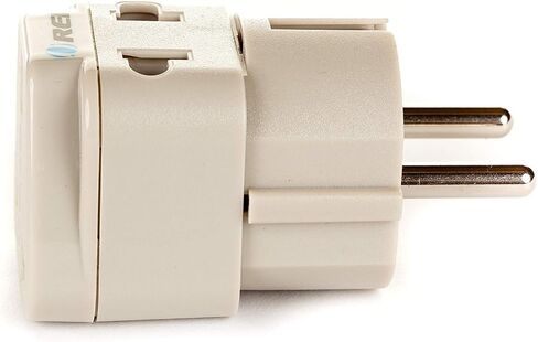 OREI USA to Europe (Schuko) (Type E/F) Travel Adapter Plug - 2 in 1 - CE Certified - RoHS Compliant - 4 Pack - White Color (DB-9-4PK) (Beige) in Kuwait