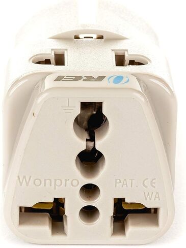 OREI USA to Europe (Schuko) (Type E/F) Travel Adapter Plug - 2 in 1 - CE Certified - RoHS Compliant - 4 Pack - White Color (DB-9-4PK) (Beige) in Kuwait