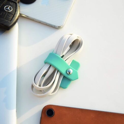 ELFRhino Silicone Earphone Organizer Earphone Wrap Winder Headphone Cord Organizer Wrap Winder Manager Cable Winder(Blue, 1 Piece) in Saudi Arabia