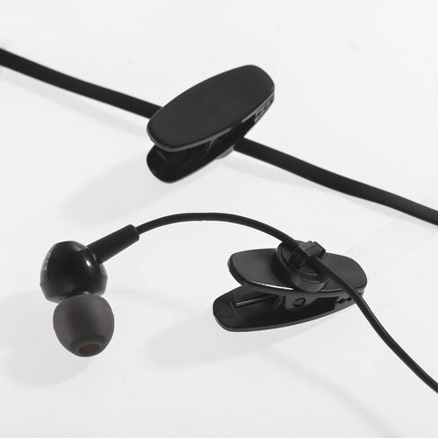 20 Pieces Clips for Earphone Wire 360 Degree Rotate Black Earphone Cable Clothing Clip for Fixing Headphone Wire (1.18 Inches) in Saudi Arabia