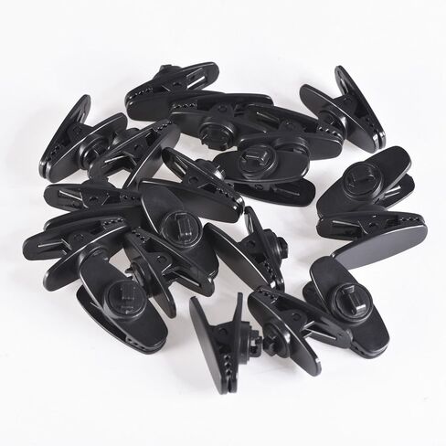 20 Pieces Clips for Earphone Wire 360 Degree Rotate Black Earphone Cable Clothing Clip for Fixing Headphone Wire (1.18 Inches) in Saudi Arabia