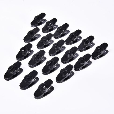 20 Pieces Clips for Earphone Wire 360 Degree Rotate Black Earphone Cable Clothing Clip for Fixing Headphone Wire (1.18 Inches) in Saudi Arabia