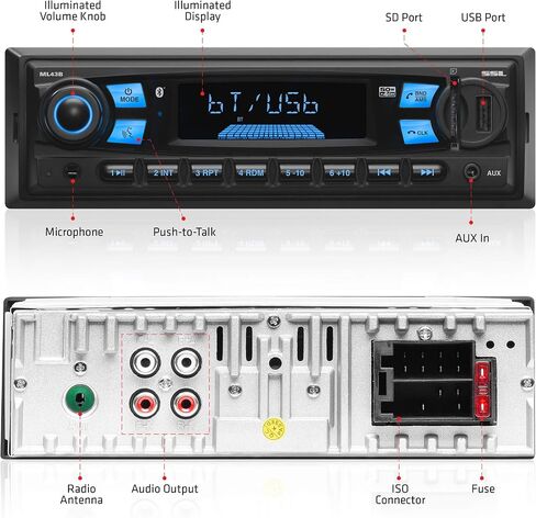 Sound Storm Laboratories ML41B Bluetooth Car Stereo, No DVD, USB, Aux-in in Kuwait
