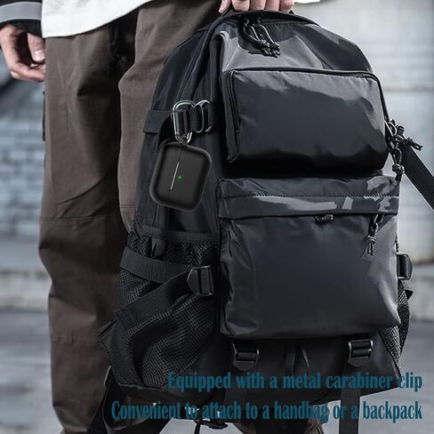 غطاء حافظة Coffea for Airpods Pro الجيل الثاني، حافظة واقية من السيليكون الناعم ممتصة للصدمات مع سلسلة مفاتيح لجهاز Apple Airpods Pro 2 الجديد 2022 [مصباح LED أمامي مرئي] - أسود in Kuwait