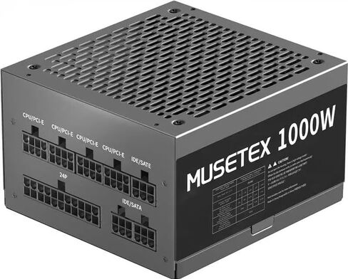 MUSETEX Power Supply 1000W, Full Modular ATX PC PSU, Multi Connectors, 140mm Ultra Quiet Cooling Fan, Computer Power Supply, Black (MU1000) in Kuwait