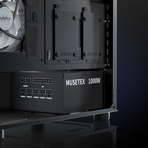 MUSETEX Power Supply 1000W, Full Modular ATX PC PSU, Multi Connectors, 140mm Ultra Quiet Cooling Fan, Computer Power Supply, Black (MU1000) in Kuwait