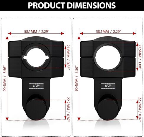 1PZ BB2-CD1 Pivoting Handlebar Clamp Risers Replacement for Universal Motorcycle 2" Raise Clamps for 7/8" or 1 1/8" Handlebars Mount To 7/8" Stem Clamp in Saudi Arabia