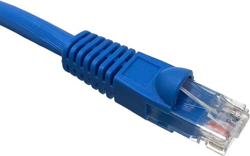 موصلات دقيقة بطول 1 قدم Cat6A Ultra Slim Patch 28AWG كابل أزرق (E09-001BL-SLIM) in Saudi Arabia