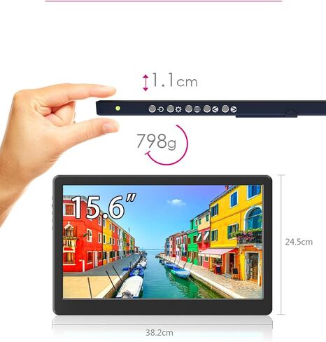 شاشة Gechic مقاس 15.6 بوصة T151A تعمل باللمس الصناعية، HDMI، ناقل حركة IC طويل مدمج USB-C، حامل VESA، لمسة مناعة عالية 10 أصابع، شاشة لمس مسطحة حقيقية للأجهزة المدمجة POS/Kiosk/Automation in Kuwait