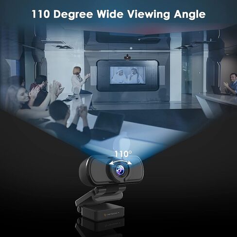 Nertpow 1080P Webcam, NP HD PC Webcam USB Computer Camera Built-in Microphone, Flexible Rotatable Clip, for Laptops, Desktop and Gaming, Black… in Kuwait