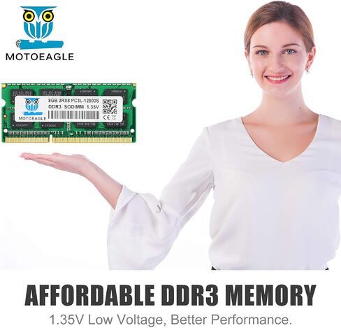 8GB DDR3L 1600 MHz SODIMM PC3L 12800S RAM Motoeagle 2Rx8 PC3 1600 DDR3 12800 1.35V Laptop Memory 204PIN in Saudi Arabia