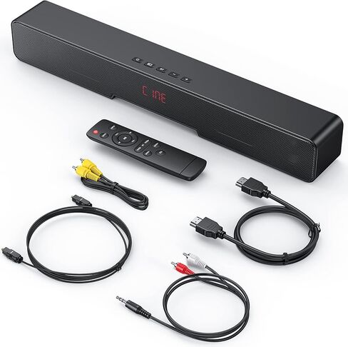 ELECTCOM PRO 18 inch Sound Bar for TV | HDMI, Bluetooth, AUX, RCA, Optical, Coaxial, USB | Compact Home Audio Speaker with 4 EQ Modes | Small Soundbar for TV/PC/Laptops/Tablets/Projectors in Kuwait