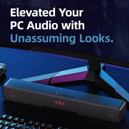 ELECTCOM PRO 18 inch Sound Bar for TV | HDMI, Bluetooth, AUX, RCA, Optical, Coaxial, USB | Compact Home Audio Speaker with 4 EQ Modes | Small Soundbar for TV/PC/Laptops/Tablets/Projectors in Kuwait