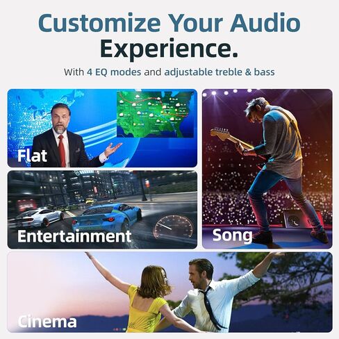 ELECTCOM PRO 18 inch Sound Bar for TV | HDMI, Bluetooth, AUX, RCA, Optical, Coaxial, USB | Compact Home Audio Speaker with 4 EQ Modes | Small Soundbar for TV/PC/Laptops/Tablets/Projectors in Kuwait