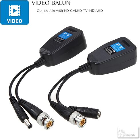Vimvip بالون فيديو سلبي HD-CVI/TVI/AHD مع موصل طاقة وجهاز ارسال بيانات ار جيه 45 كات 5، زوج واحد in Kuwait