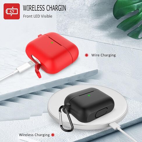 حافظة Coffea for AirPods 3، غطاء حماية من السيليكون مع سلسلة مفاتيح لأجهزة Apple AirPods الجيل الثالث 2021، [مسجلة ببراءة اختراع أمريكية] بورجوندي in Kuwait